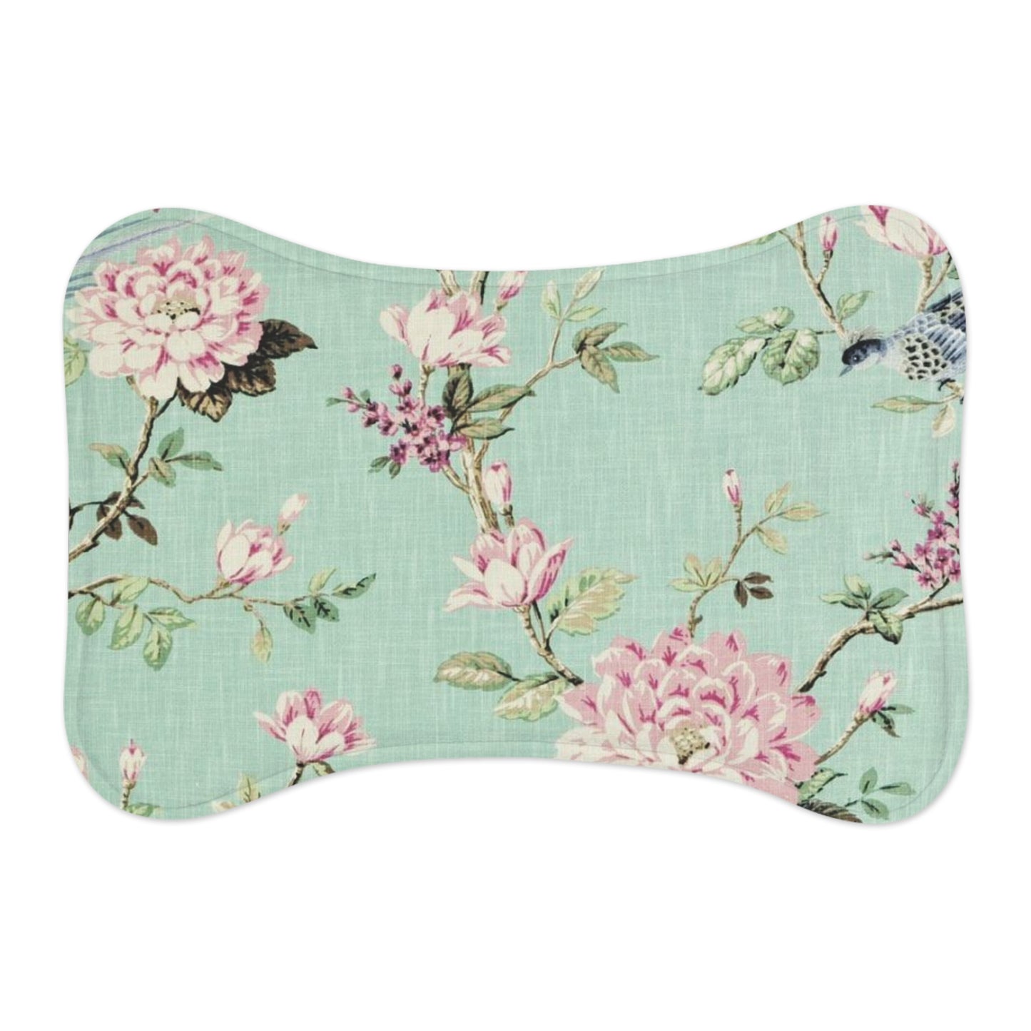 Turquoise Toile Pet Feeding Mats