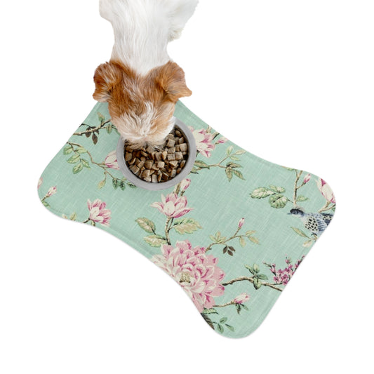 Turquoise Toile Pet Feeding Mats